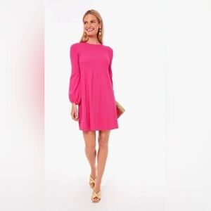 Tuckernuck x Pomander Place | Lennox Pink Mini Knit Blouson Sleeve Dress Size S